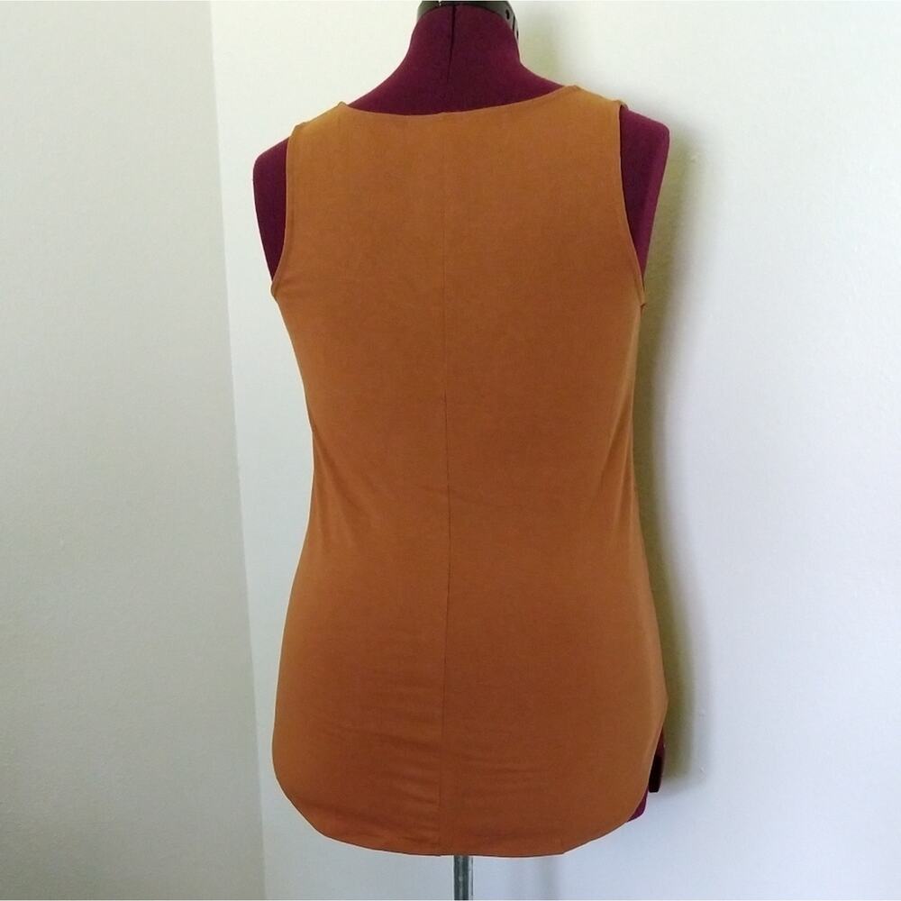 Medium Zenana Leopard Print Pocket Tank Top in Almond Orange - Picture 5 of 13